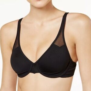 NEW Wacoal Body by Wacoal Seamless Unlined Mesh Detail Underwire 65115 Black